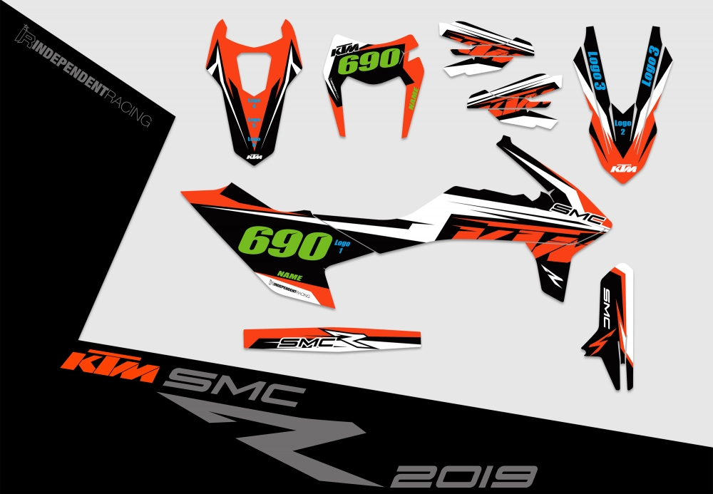 KTM 690 SMCR from 2019 | Decal Stock 1A | 2D view