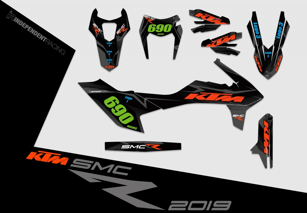 KTM 690 SMCR ab 2019 | Dekor Stock 2B | 2D-Ansicht