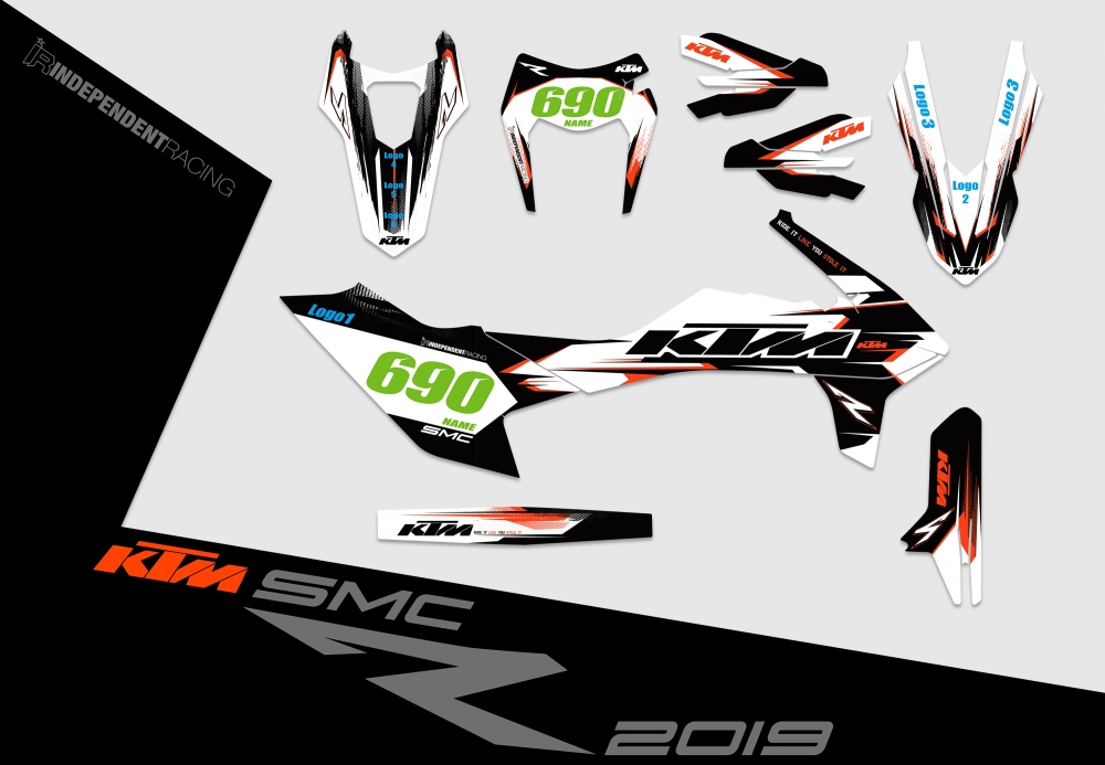 KTM 690 SMCR ab 2019 | Dekor Works 1A | 2D-Ansicht
