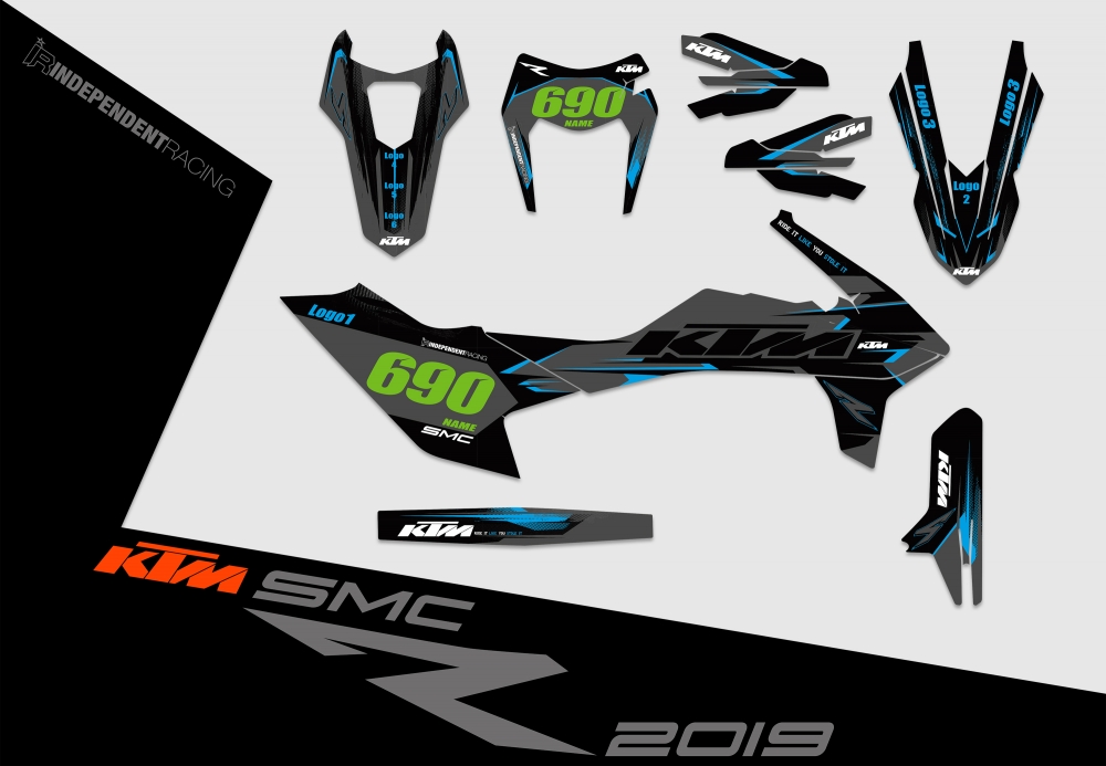KTM 690 SMCR from 2019 | Decal Works 1B | 2D view