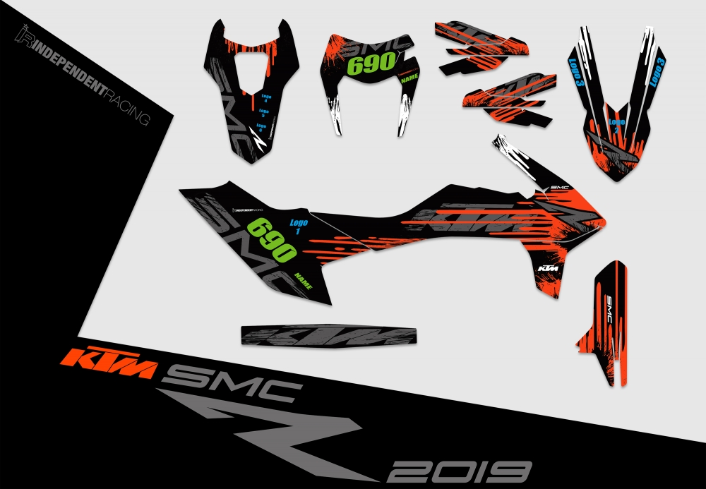 KTM 690 SMCR ab 2019 | Dekor Works 2A | 2D-Ansicht