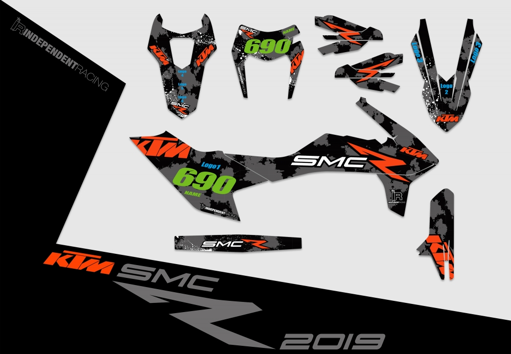 KTM 690 SMCR ab 2019 | Dekor Works 3A | 2D-Ansicht