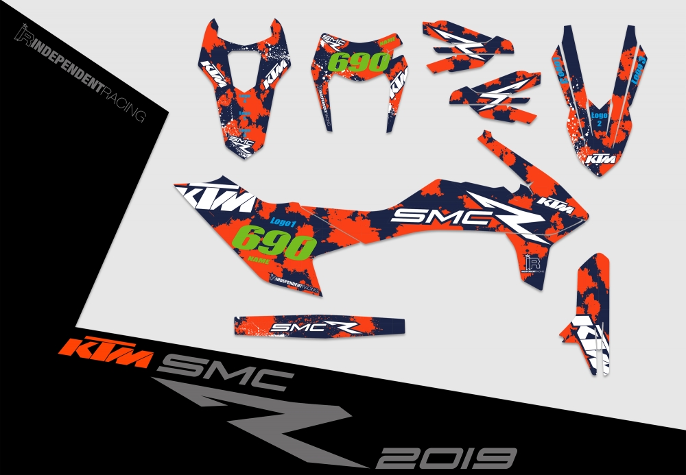 KTM 690 SMCR ab 2019 | Dekor Works 3B | 2D-Ansicht