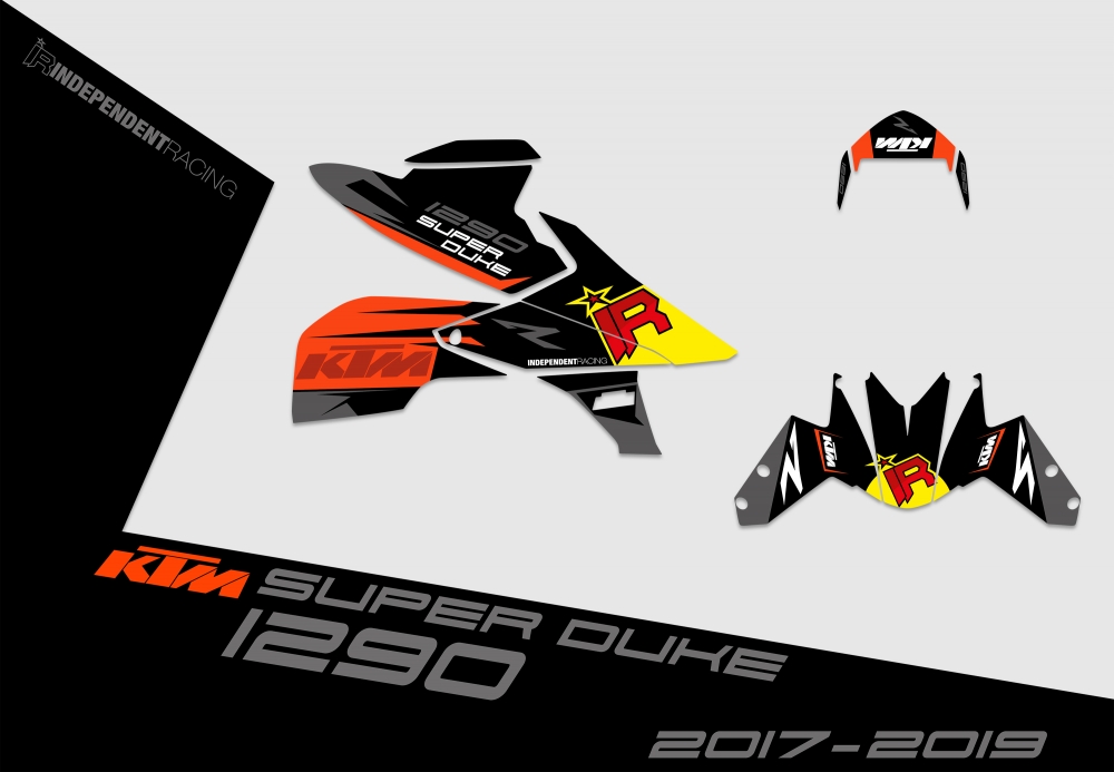KTM Superduke 1290 2017 - 2019 | Dekor Stock 1B | 2D-Ansicht
