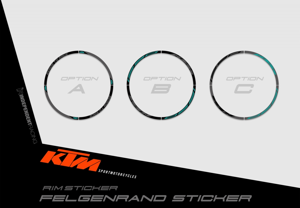 KTM Superduke 1290 2017 - 2019 | Dekor Stock 3B | Felgenrandaufkleber