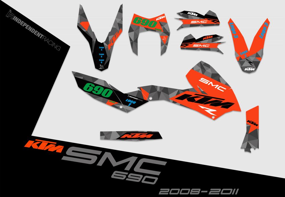 KTM 690 SMC 2008 - 2017 | Decal Stock 3B | 2D view